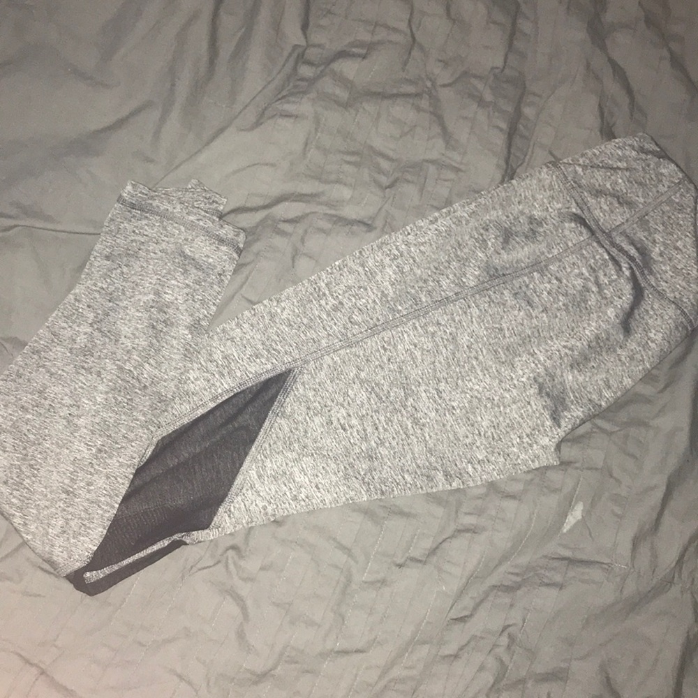 SOLD!! Reebok Grey Leggings with Black Mesh